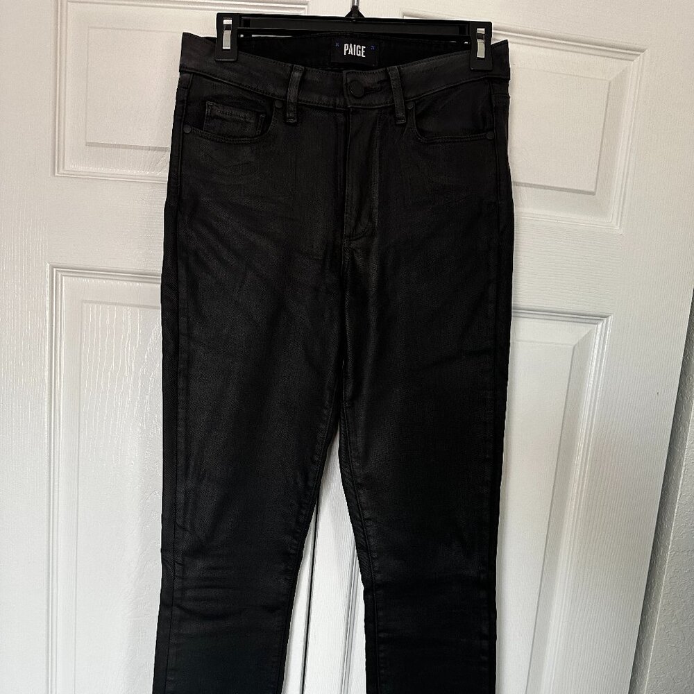Paige Jeans Black Fog Coated Skinny Size 27